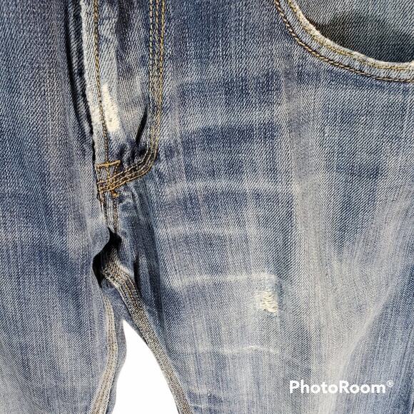 Levi's Distressed Blue Straight Leg Jeans - Picture 4 of 9